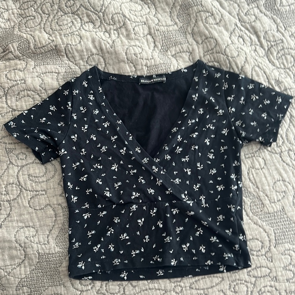Navy floral Brandy Melville Top